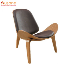 Modern Upholster PU Leather Lounge Chair Wood